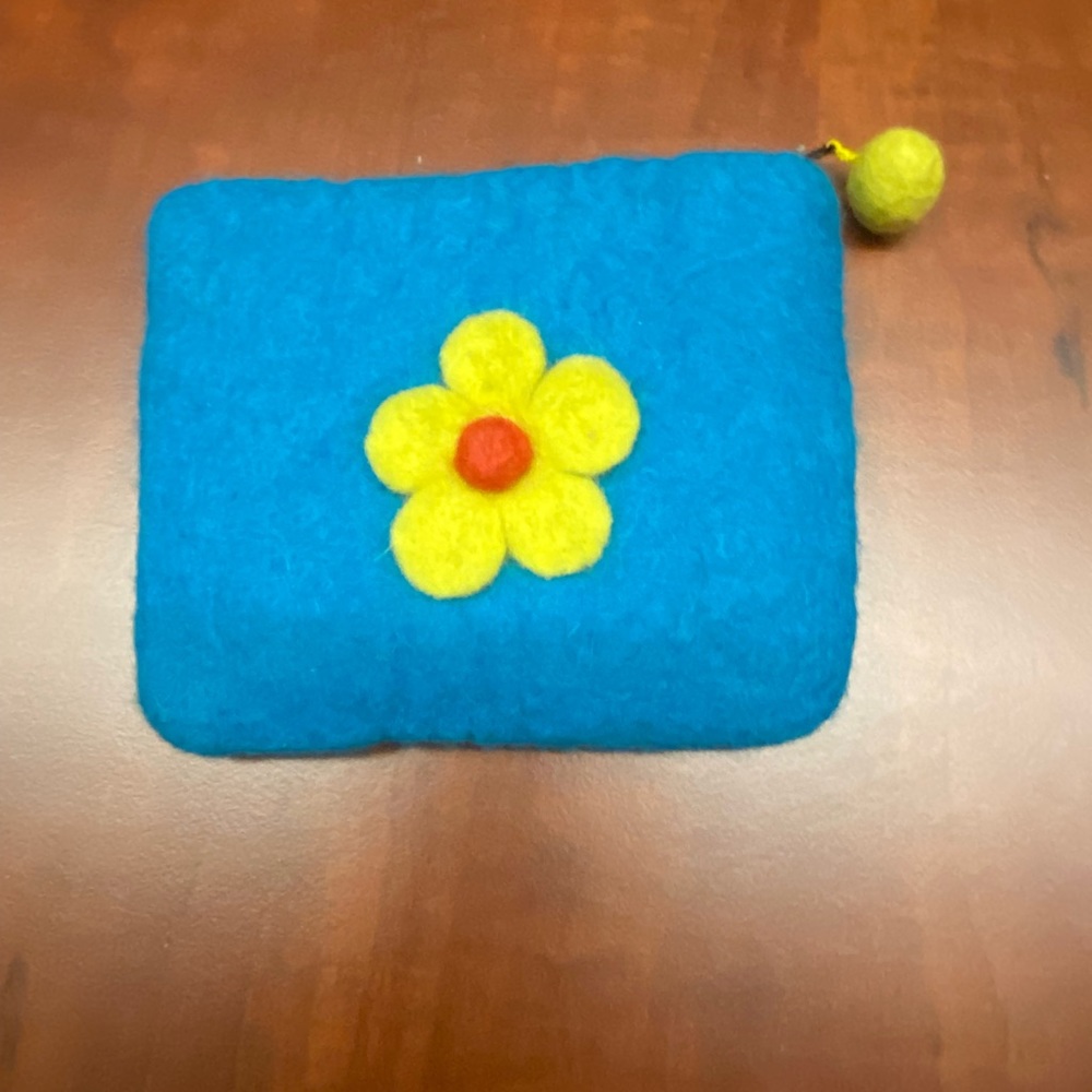 Merino Felt Wool Zipper Purse/Wallet